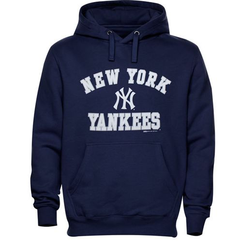 New York Yankees Fastball Fleece Pullover Navy Blue MLB Hoodie - Click Image to Close